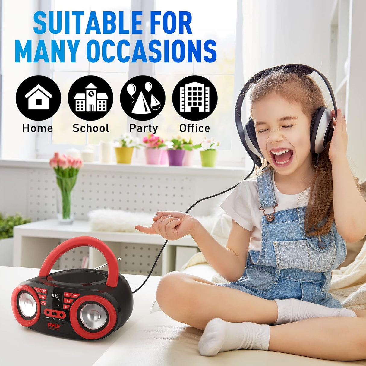 Reproductor de CD portátil Bluetooth PYLE-HOME PHCD22