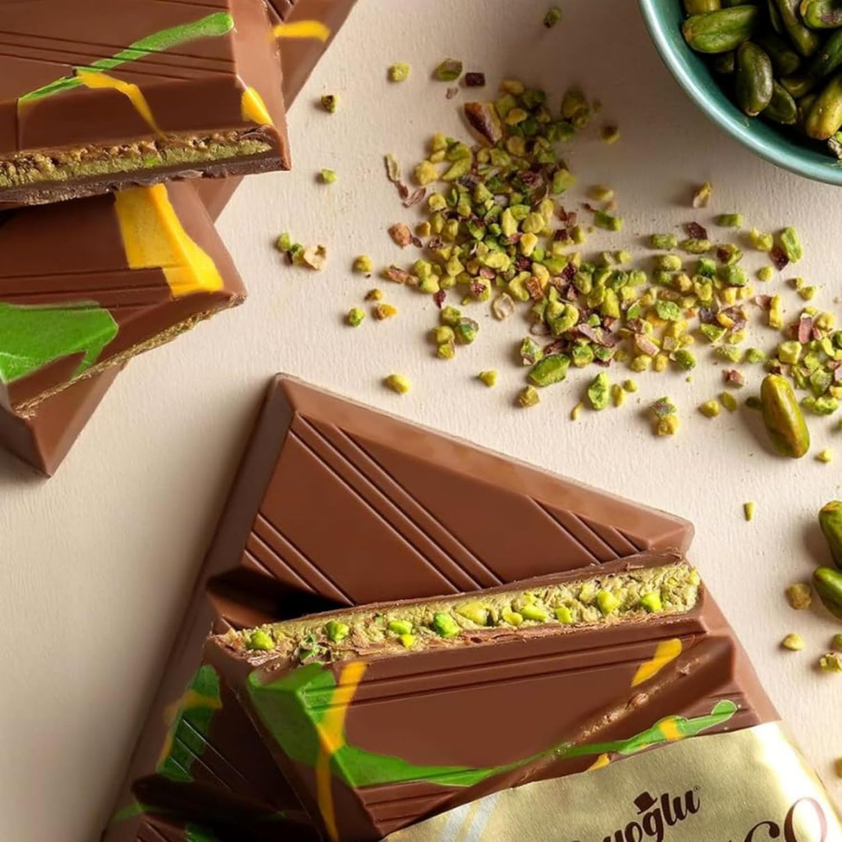 Chocolate Bar Pistachio de Dubai, Knafeh con Crema y Kataifi, 95g