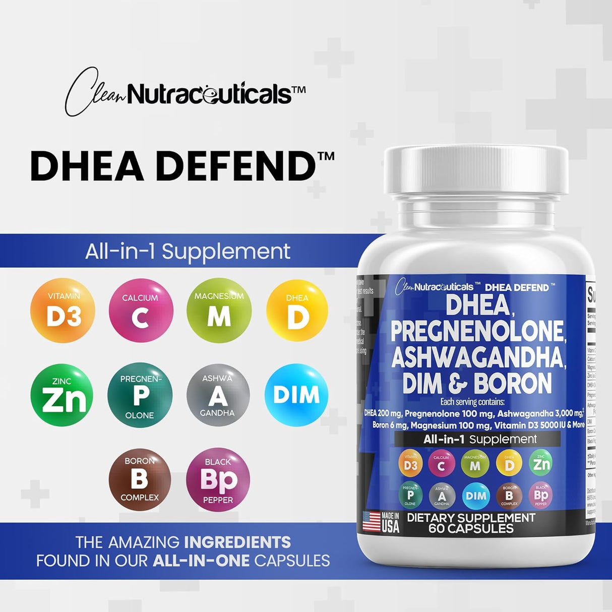 Suplemento 100mg para hombres y mujeres DHEA 200mg