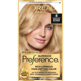 Coloración permanente para el cabello + brillo, 8 rubio medio