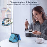 Cargador inalámbrico 3 en 1 magnética de viaje color azul