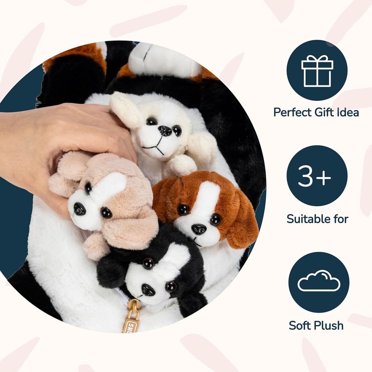 Animales de Peluche PixieCrush con Cachorros - Set de 5 Piezas