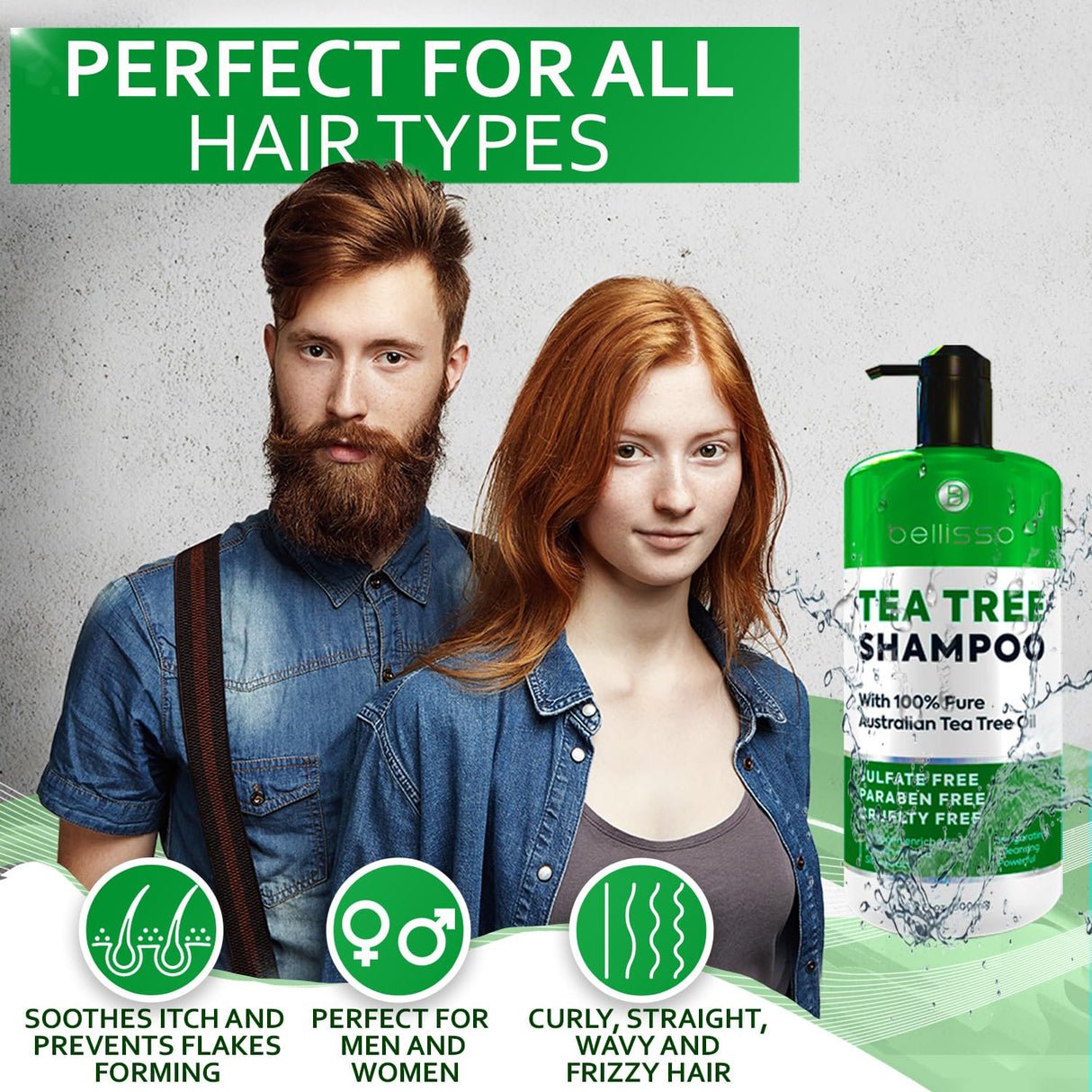 Champú de aceite de árbol de té sin sulfatos ni parabenos