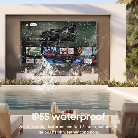 Televisor exterior SYLVOX 65 4K resistente al agua Deck Pro 2.0