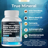 Suplemento natural con Sea Moss, Maca y Aceite de Semilla Negra, 60 cápsulas