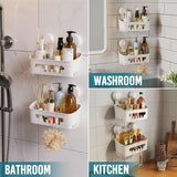 Organizador de ducha sin taladros, estante de baño, extraíble