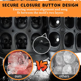 Molde de Hielo Calavera 3D, BPA-Free, 10 Cavidades, Halloween