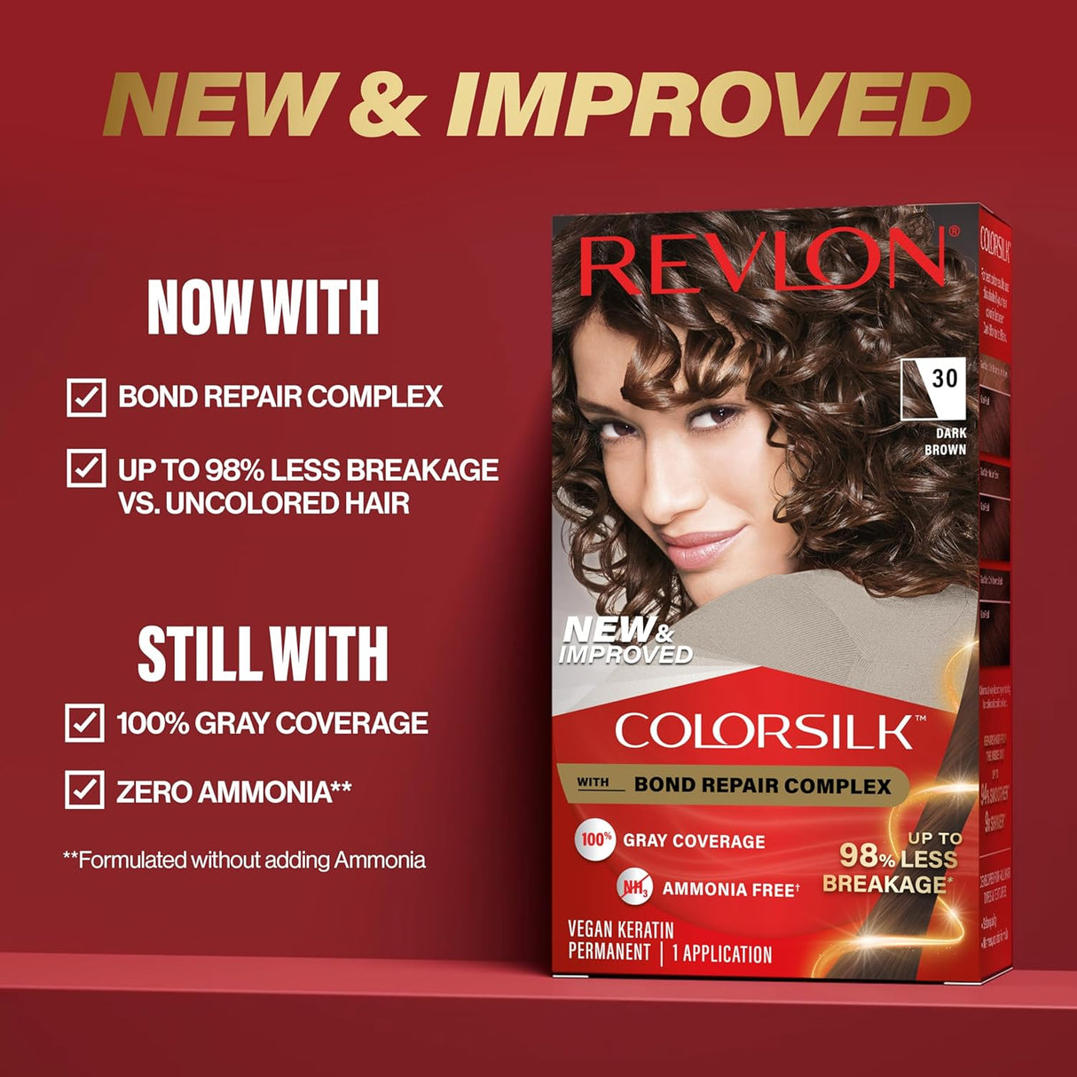 Tinte Permanente Revlon ColorSilk, Sin Amoniaco, Pack de 3