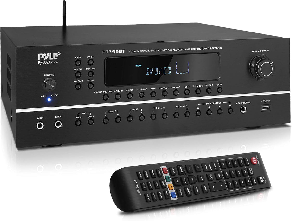 Amplificador estéreo Bluetooth de 7.1 canales Pyle PT796BT