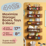 Estantería Flotante para Libros Kids, 4 Largas & 2 Mini, 6 en 1