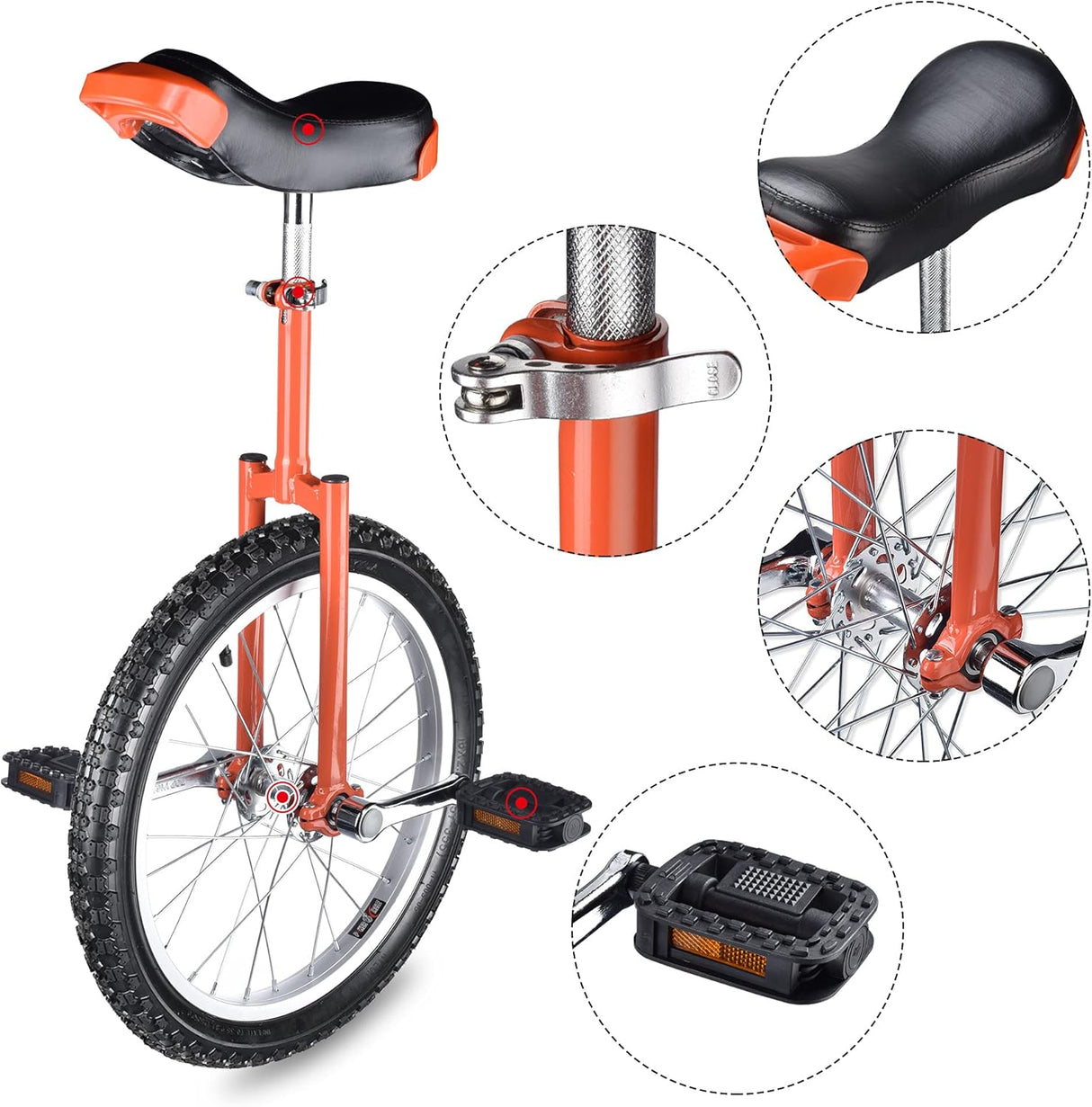 Monociclo ZeHuoGe 18 con asiento cómodo y rueda ajustable