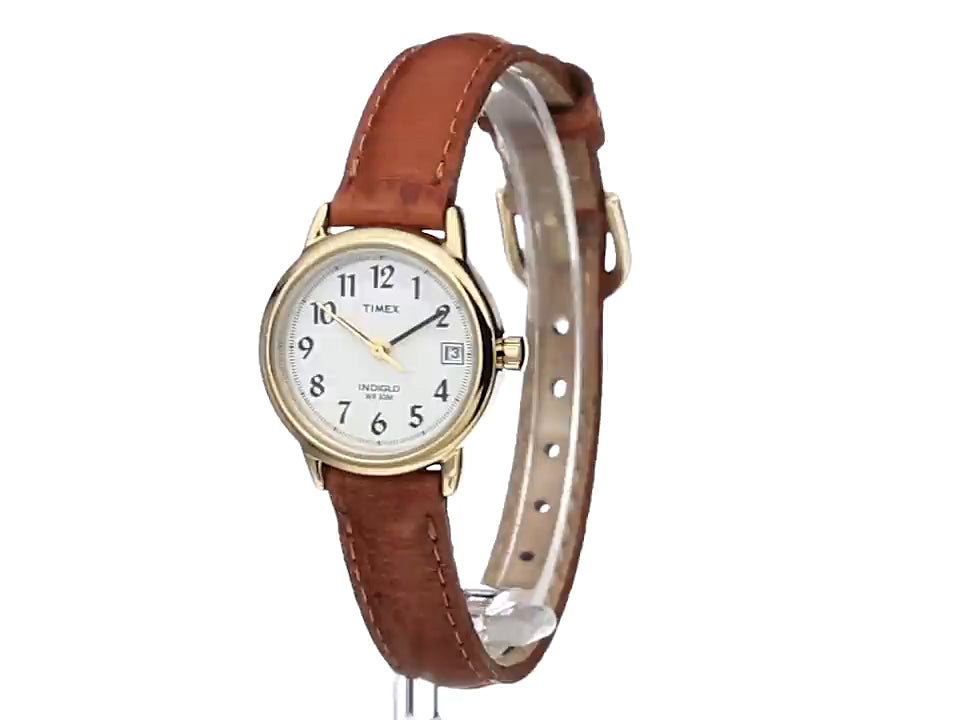 Timex Reloj analógico básico de cuarzo con correa de cuero