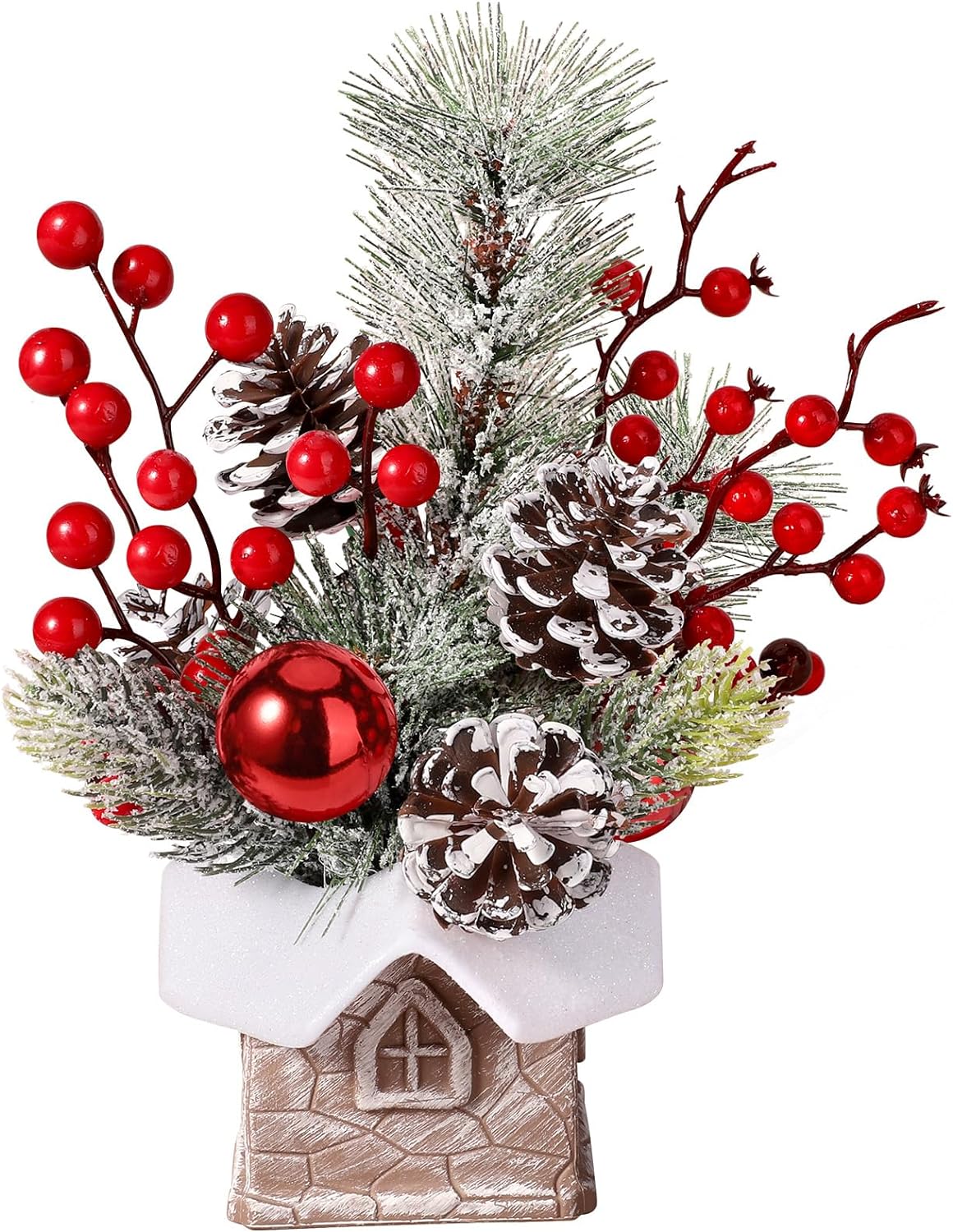 Árbol de Navidad Artificial Hatisan con Adornos y Piñas