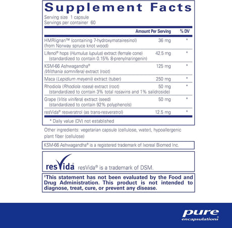 MenoVive Pure Encapsulations Soporte Menopáusico 60 caps