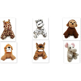 Peluche Jungle/Zoo Animals de la selva de gamuza de 12 pieza
