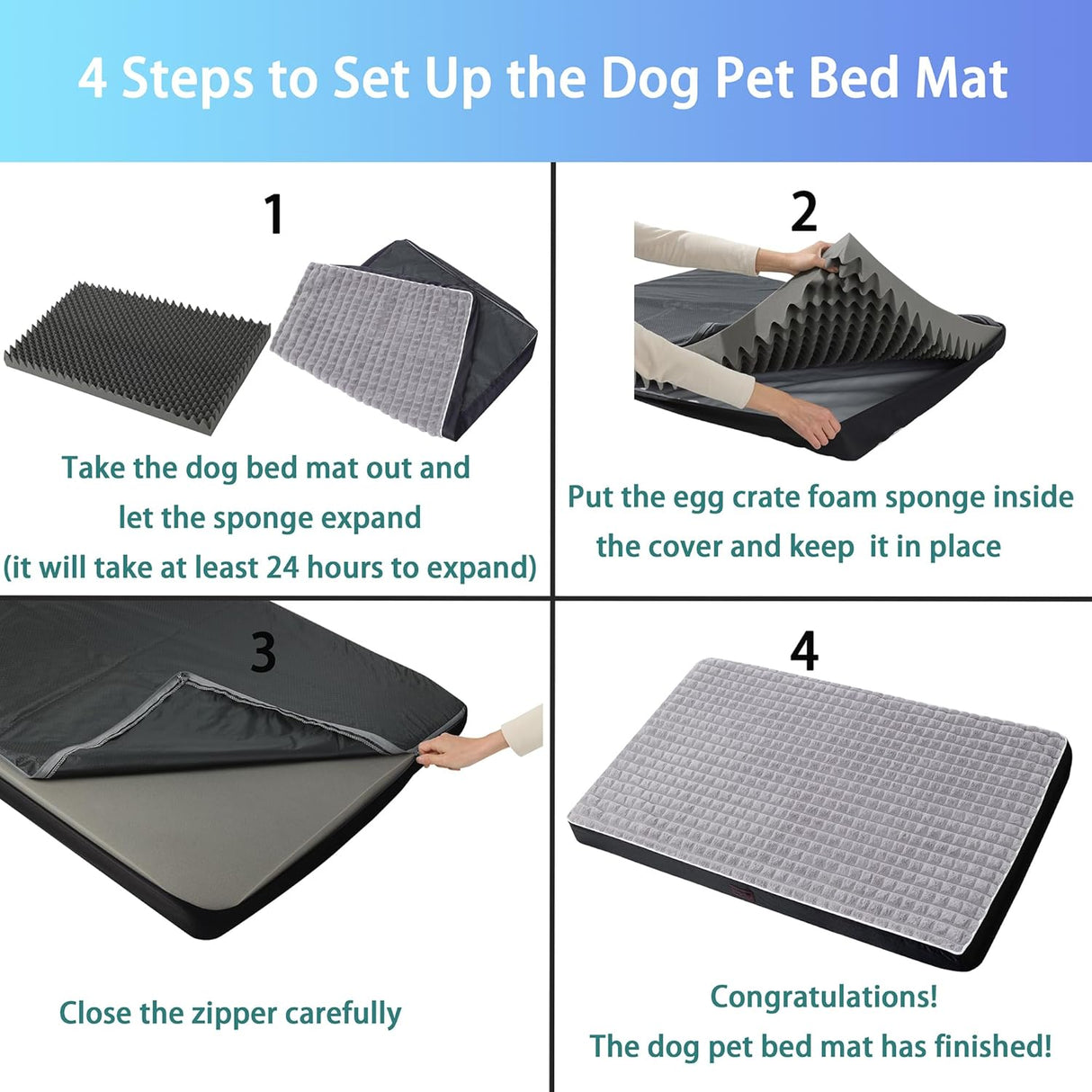 Cama para Perro, Impermeable y Ortopédica, XL 42x30x4