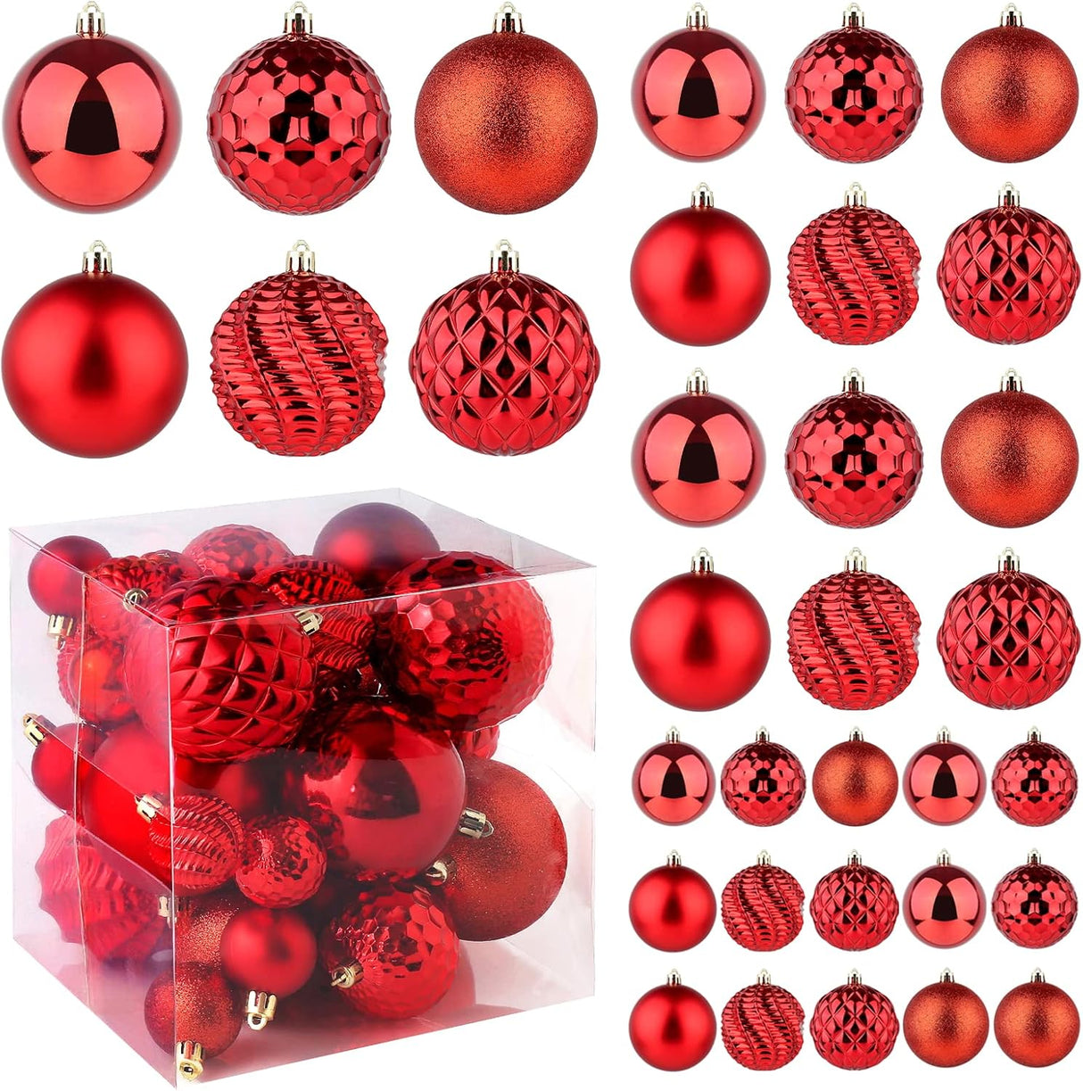 Adornos Navideños Shatterproof 36pcs, Decoración Árbol, Modelo.