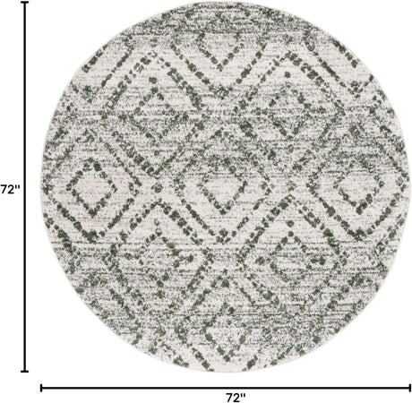 Alfombra Redonda Geométrica Ideal para Áreas de Alto Tráfico (ADR131W-6R)