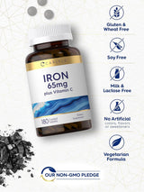 Suplemento de Hierro Carlyle 65 mg con Vitamina C 180 Tab