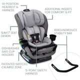 Asiento convertible para automóvil de 17 pulgadas  grafito