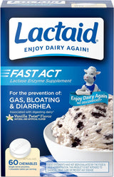 Suplemento Lactaid Fast Act masticable, vainilla
