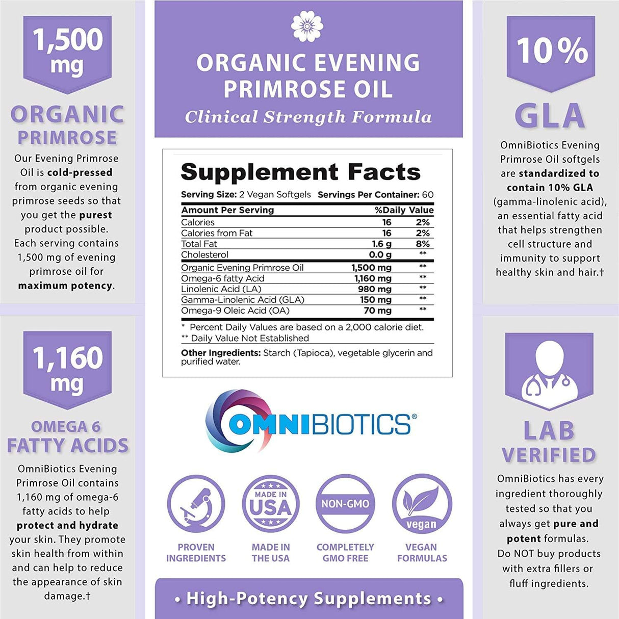 Suplemento Aceite orgánico de onagra  Prensado en frío