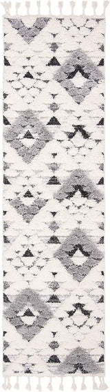Alfombra Runner Shag Marroquí con Borlas, Diseño Boho, MTS688F