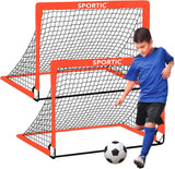 Pack 2 porterias de futbol con redes desplegables
