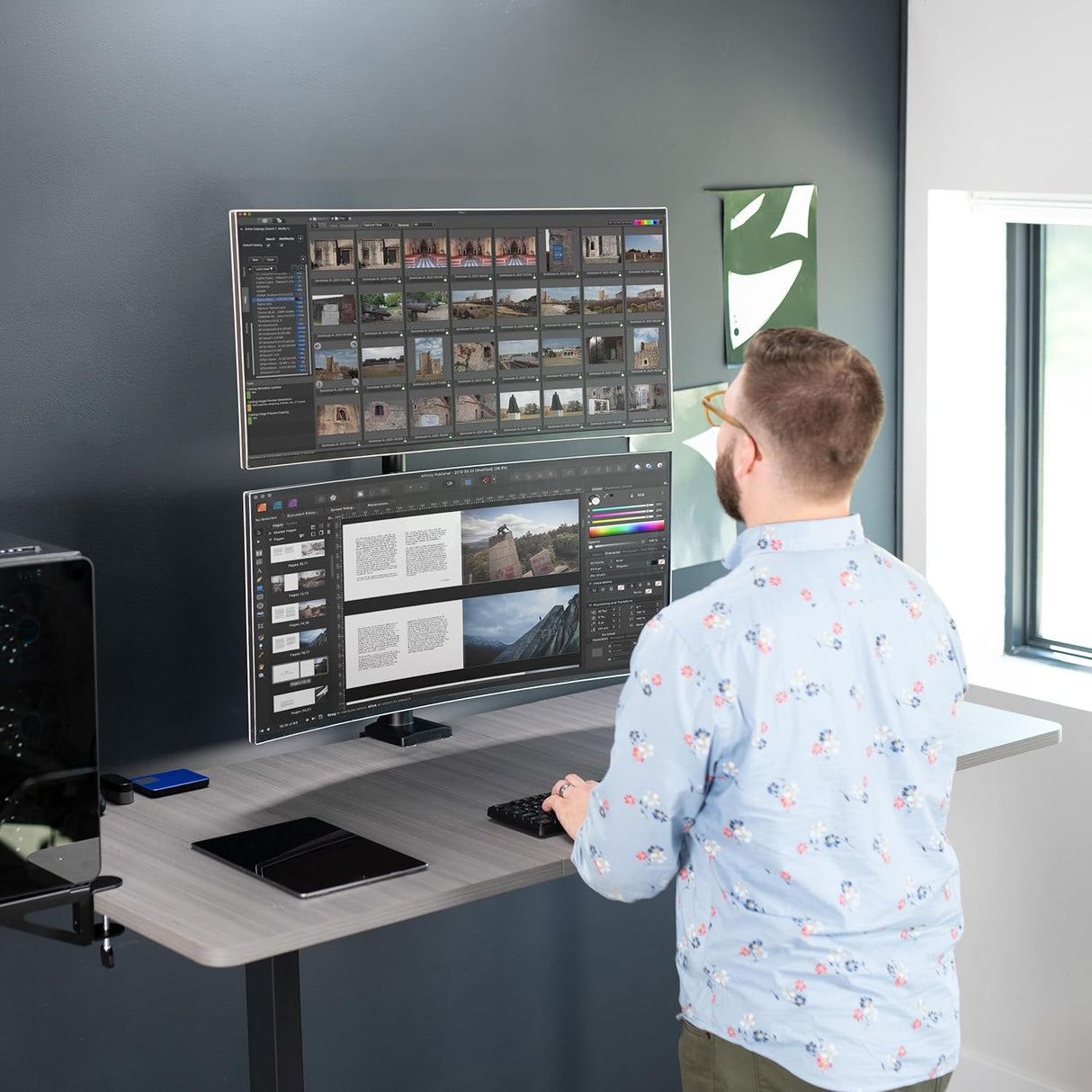 Soporte Doble para Monitores Ultra Anchos VIVO, STAND-V202T