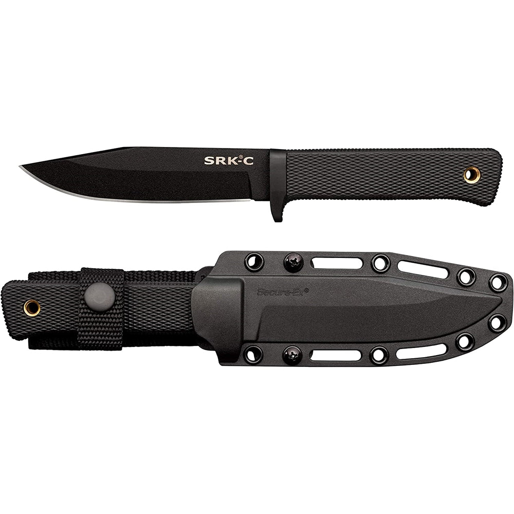 Cuchillo de hoja fija con funda segura