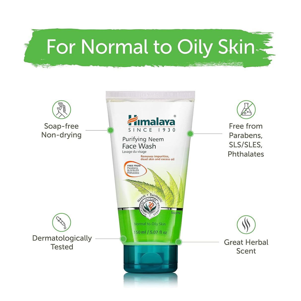 Lavado Facial de Neem y Cúrcuma para Piel Grasa, Vegano
