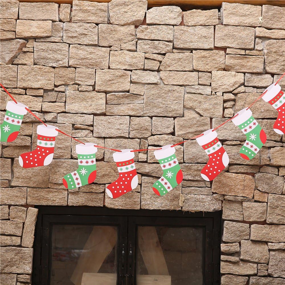 Banderas de Navidad, decoración colgante, 4 piezas, papel