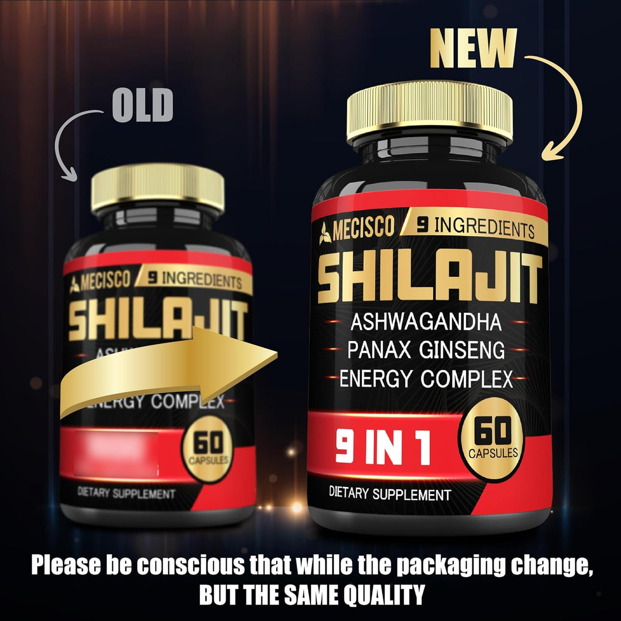 Suplemento de Shilajit con Ashwagandha, Ginseng, L-Arginina, Chaga - Orgánico Himalaya - Energía y Bienestar - 60 Cápsulas