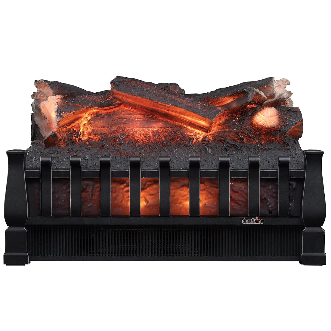 Calentador eléctrico de leña con cama de ascua realista