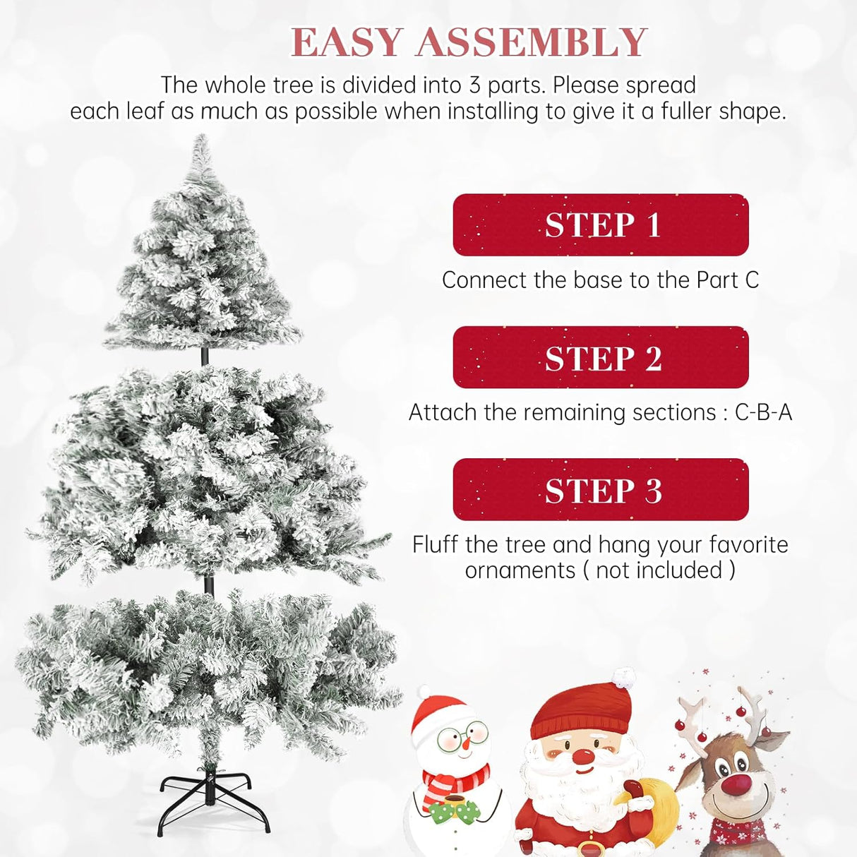Árbol de Navidad Artificial SUNCROWN 6ft Premium con 1000 ramas