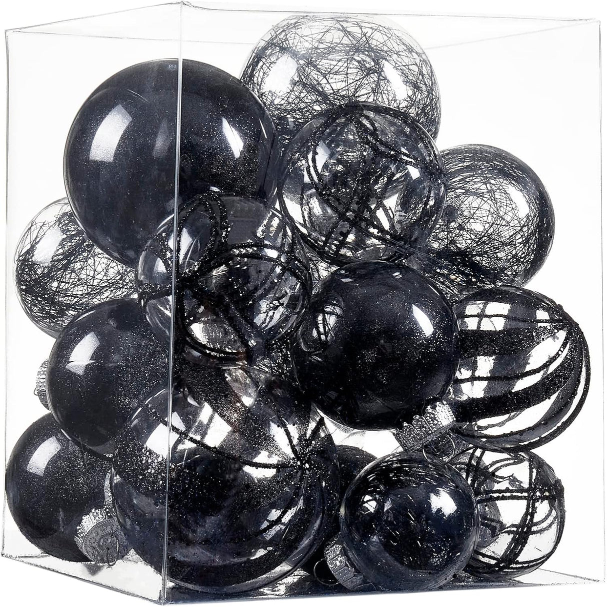 Navidad Adornos Transparentes, 24ct, Decorativas y Resistentes