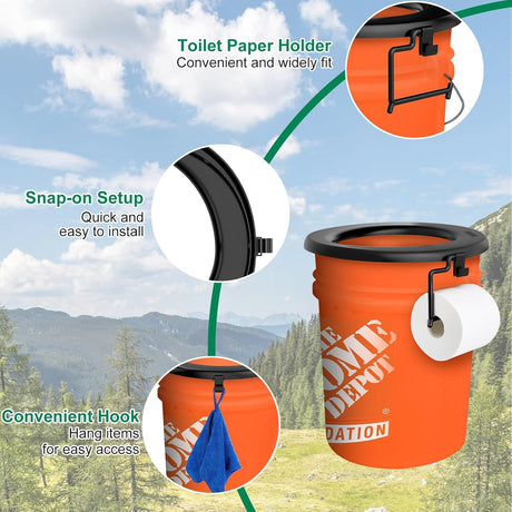 Asiento de inodoro portátil, para cubo de 5 gal, camping y viaje