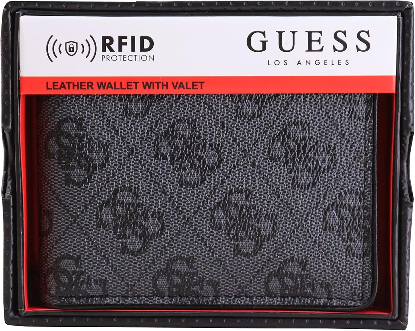 Billetera de cuero delgada Guess para hombre, modelo bifold