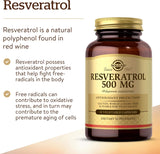 Suplemento Solgar Resveratrol 500 mg, 30 cápsulas vegetales