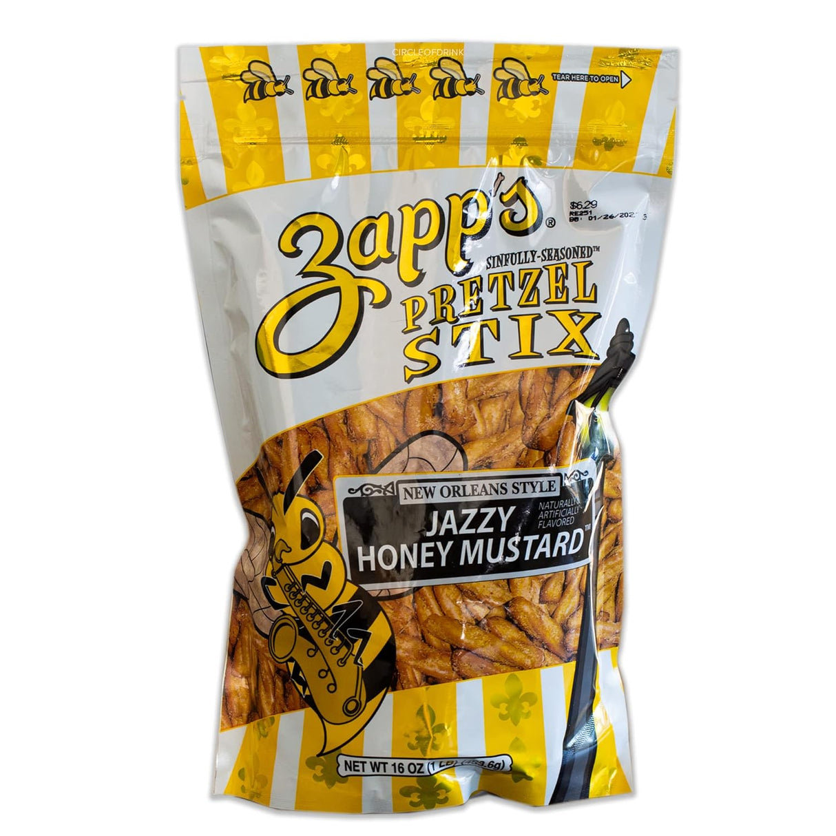 Pretzels Canela Azúcar, Mostaza Miel, Stix Jazzy Mostaza