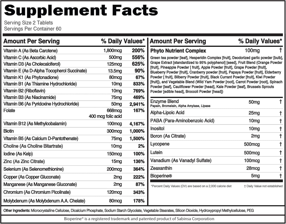 Suplemento Vitaminas antienvejecimiento diarias para hombres