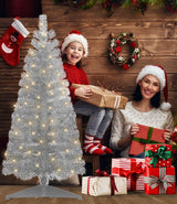 Árbol de Navidad Artificial Preiluminado, luces cálidas y coloridas, 4 pies
