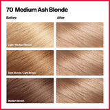 Tinte permanente para el cabello rubio ceniza medio 70
