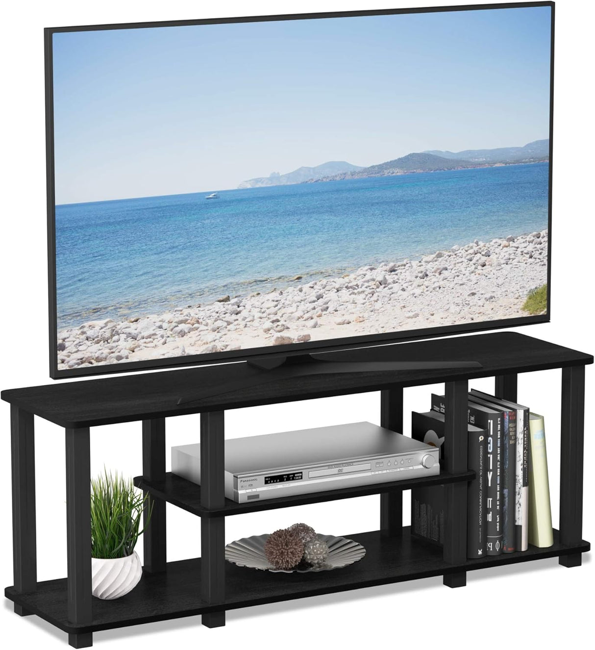 Soporte para TV de 3 niveles sin herramientas, hasta 50 pulgadas