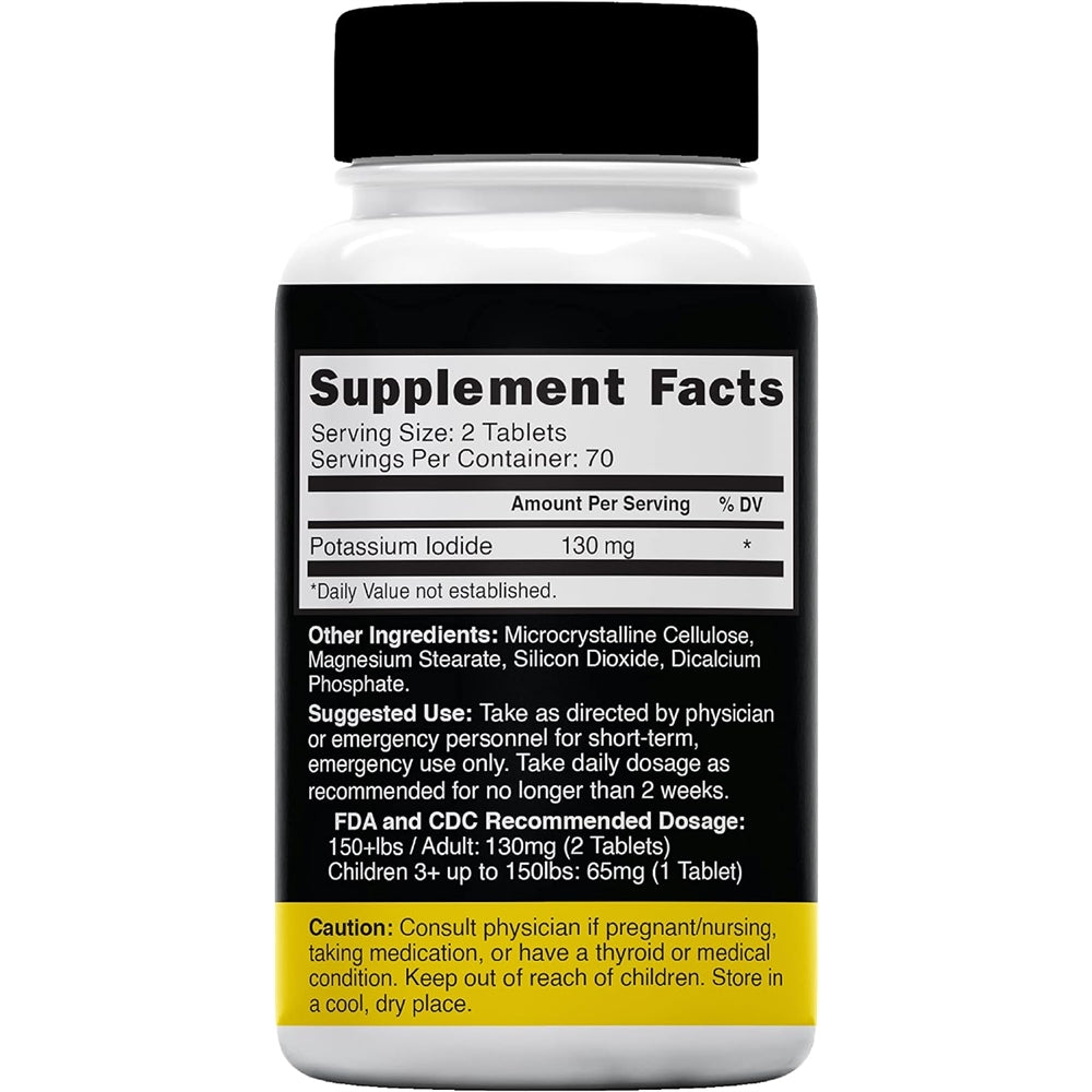 Suplemento de yoduro de potasio 130 mg  140 tabletas