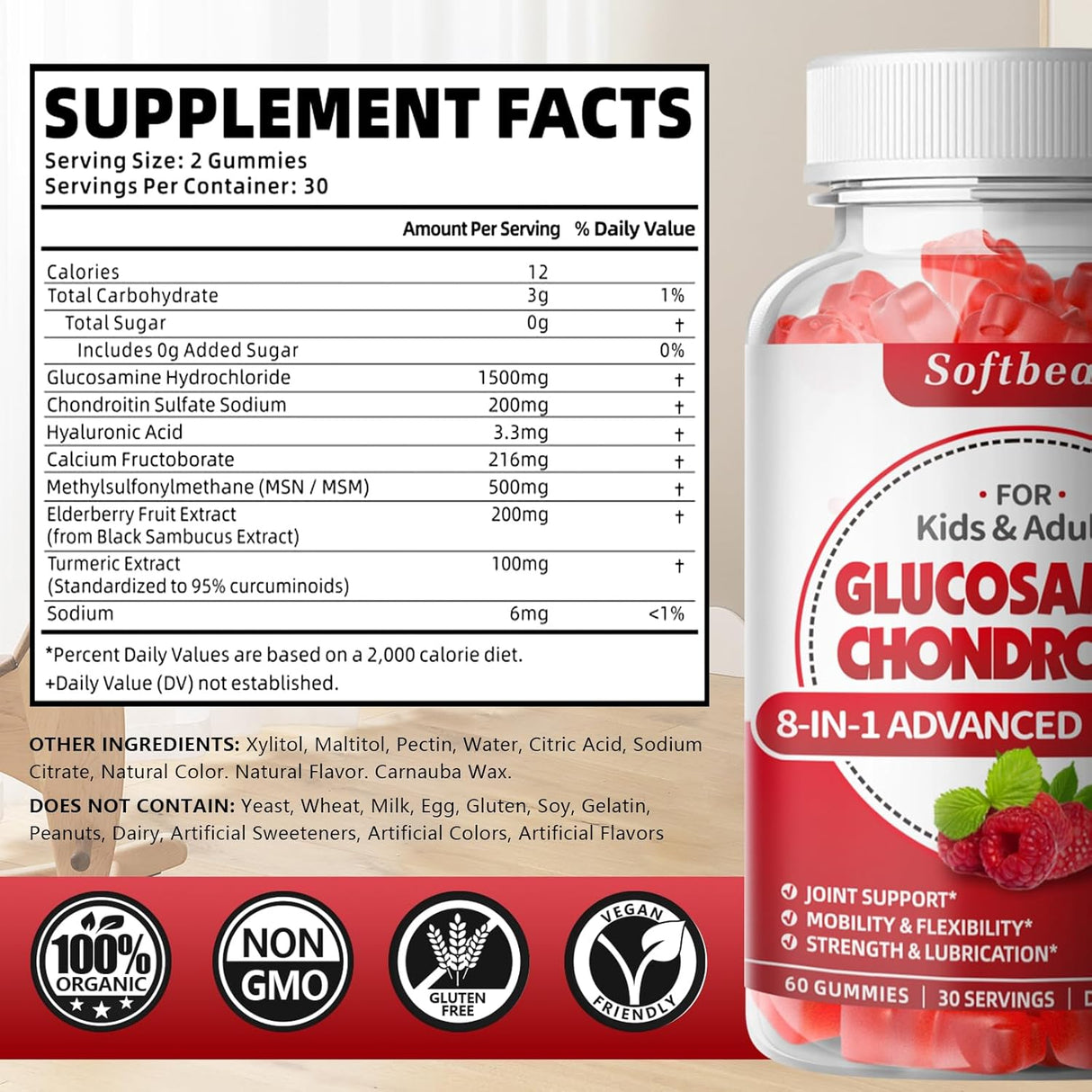 Suplementos de glucosamina condroitina sin azúcar Horbaach