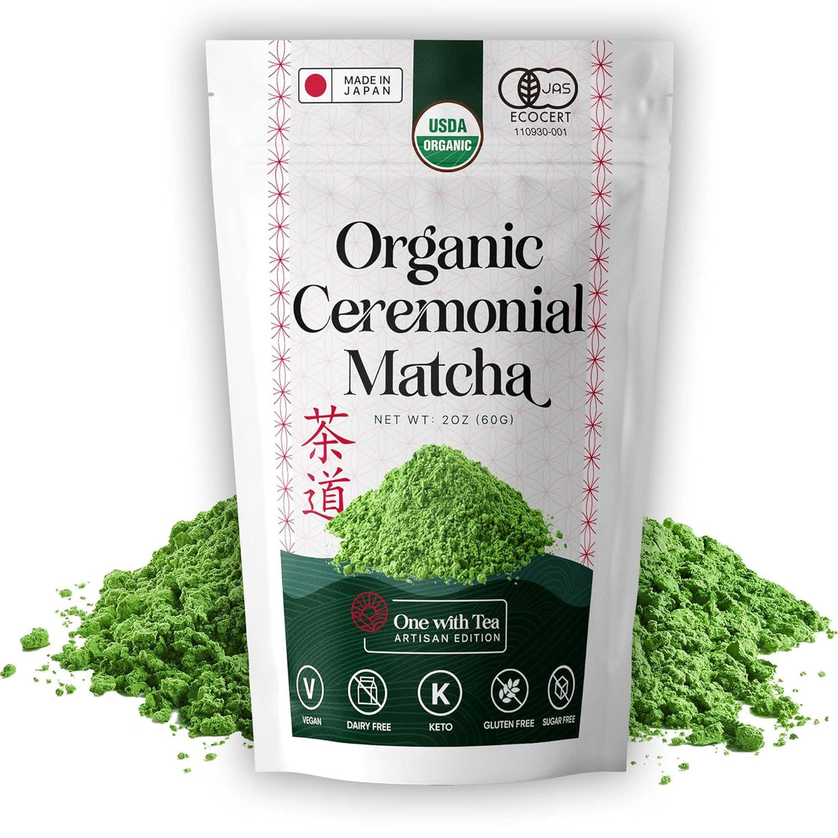 Matcha Powder USDA Organic Ceremonial Té Verde Japonés 2oz
