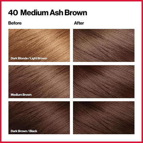 Tinte permanente para el cabello marrón ceniza medio 40