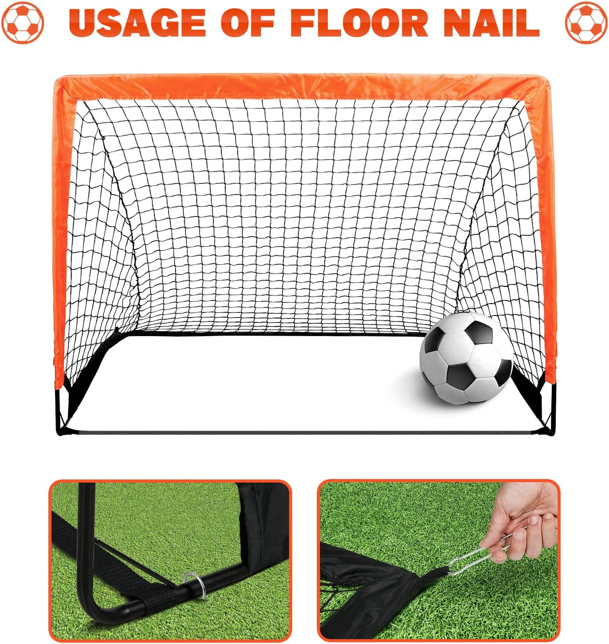 Simple Deluxe Portería de fútbol portátil plegable
