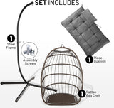 Silla colgante SereneLife, soporte acero, cojín, reposacabezas